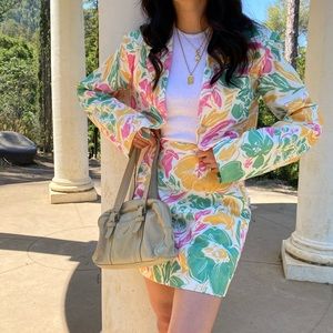 Floral Blazer and Skirt set